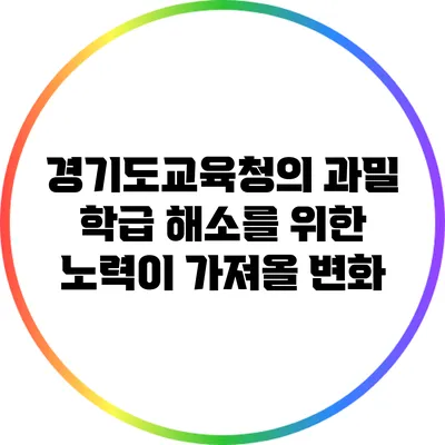 경기도교육청의 과밀 학급 해소를 위한 노력이 가져올 변화
