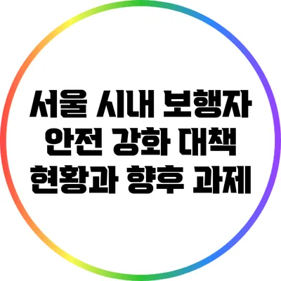 서울 시내 보행자 안전 강화 대책: 현황과 향후 과제