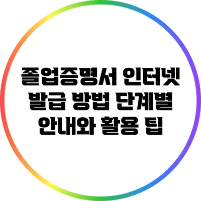 졸업증명서 인터넷 발급 방법: 단계별 안내와 활용 팁