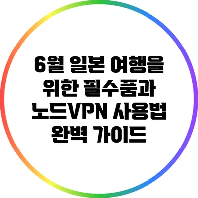 6월 일본 여행을 위한 필수품과 노드VPN 사용법 완벽 가이드