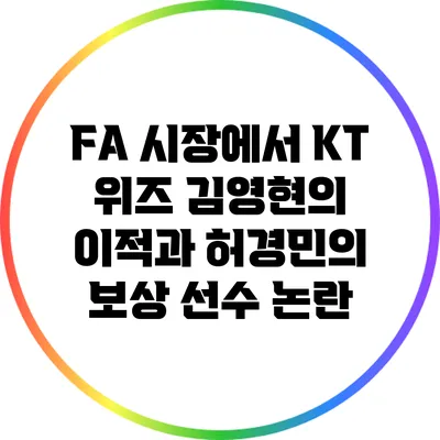 FA 시장에서 KT 위즈 김영현의 이적과 허경민의 보상 선수 논란