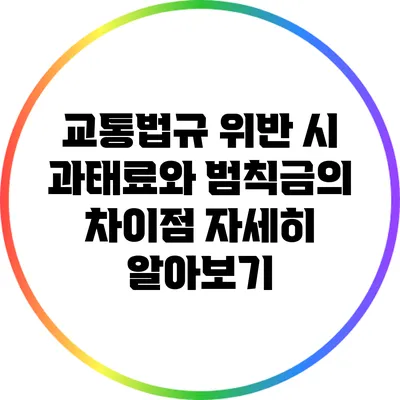 교통법규 위반 시 과태료와 범칙금의 차이점 자세히 알아보기