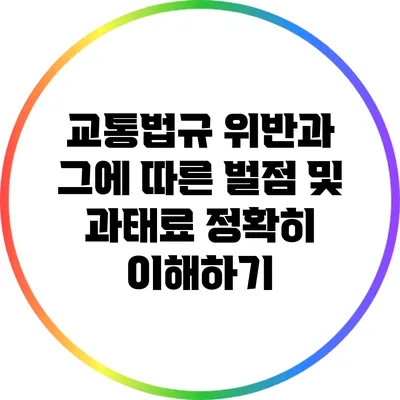 교통법규 위반과 그에 따른 벌점 및 과태료 정확히 이해하기
