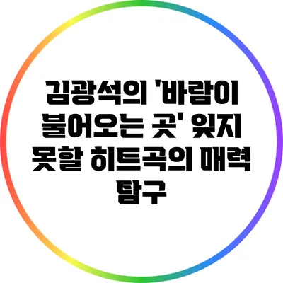 김광석의 '바람이 불어오는 곳': 잊지 못할 히트곡의 매력 탐구