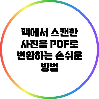 맥에서 스캔한 사진을 PDF로 변환하는 손쉬운 방법