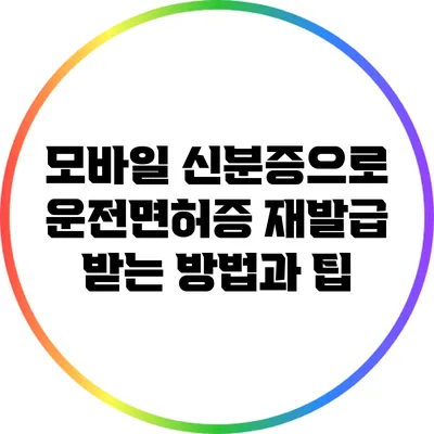 모바일 신분증으로 운전면허증 재발급 받는 방법과 팁