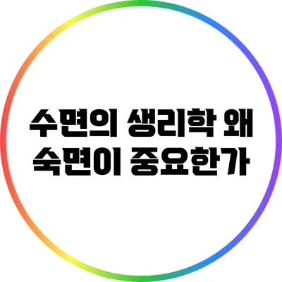 수면의 생리학: 왜 숙면이 중요한가?
