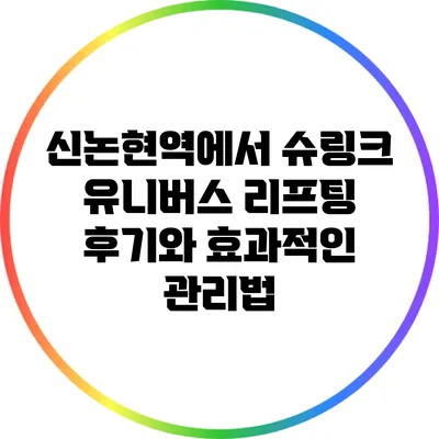 신논현역에서 슈링크 유니버스 리프팅 후기와 효과적인 관리법