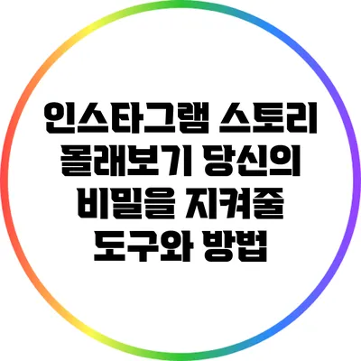 인스타그램 스토리 몰래보기: 당신의 비밀을 지켜줄 도구와 방법