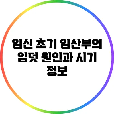 임신 초기 임산부의 입덧: 원인과 시기 정보