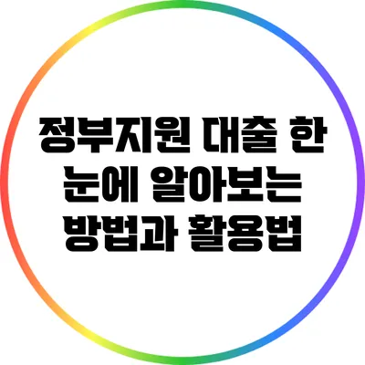 정부지원 대출 한 눈에 알아보는 방법과 활용법