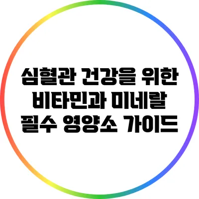 심혈관 건강을 위한 비타민과 미네랄: 필수 영양소 가이드