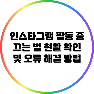 인스타그램 활동 중 끄는 법: 현활 확인 및 오류 해결 방법