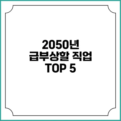 2050년 급부상할 직업 TOP 5
