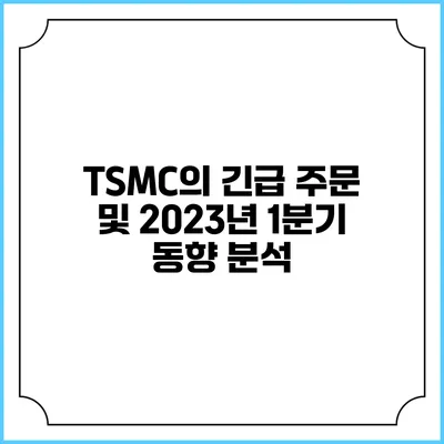 TSMC의 긴급 주문 및 2023년 1분기 동향 분석