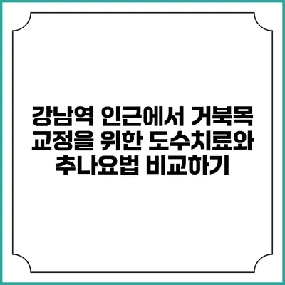 강남역 인근에서 거북목 교정을 위한 도수치료와 추나요법 비교하기