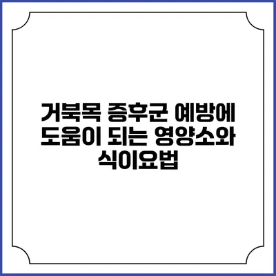 거북목 증후군 예방에 도움이 되는 영양소와 식이요법