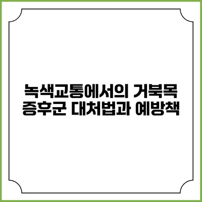 녹색교통에서의 거북목 증후군: 대처법과 예방책