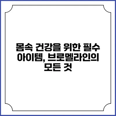 몸속 건강을 위한 필수 아이템, 브로멜라인의 모든 것
