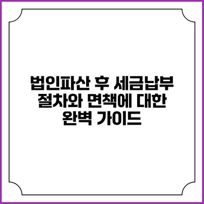 법인파산 후 세금납부 절차와 면책에 대한 완벽 가이드