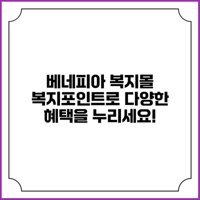 베네피아 복지몰 복지포인트로 다양한 혜택을 누리세요!
