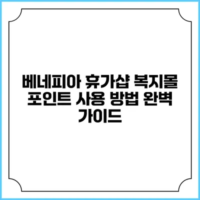 베네피아 휴가샵 복지몰 포인트 사용 방법 완벽 가이드