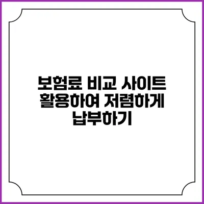 보험료 비교 사이트 활용하여 저렴하게 납부하기