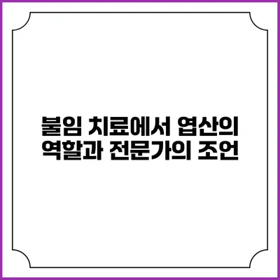 불임 치료에서 엽산의 역할과 전문가의 조언