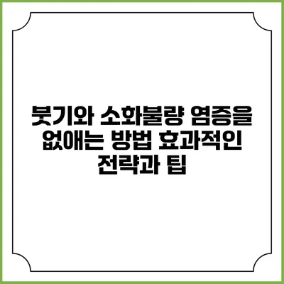 붓기와 소화불량 염증을 없애는 방법: 효과적인 전략과 팁