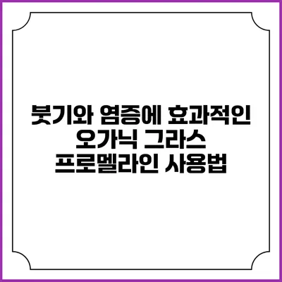 붓기와 염증에 효과적인 오가닉 그라스 프로멜라인 사용법
