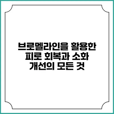 브로멜라인을 활용한 피로 회복과 소화 개선의 모든 것