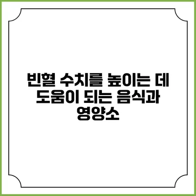 빈혈 수치를 높이는 데 도움이 되는 음식과 영양소