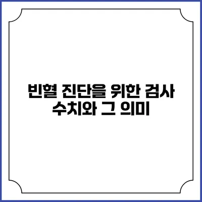 빈혈 진단을 위한 검사 수치와 그 의미