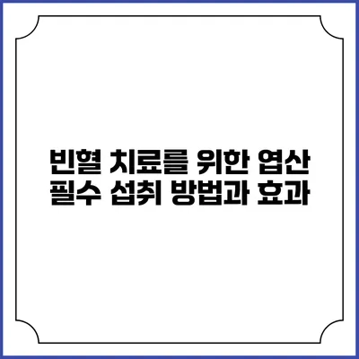 빈혈 치료를 위한 엽산: 필수 섭취 방법과 효과
