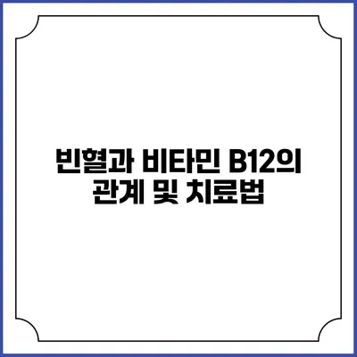 빈혈과 비타민 B12의 관계 및 치료법