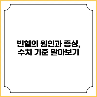 빈혈의 원인과 증상, 수치 기준 알아보기