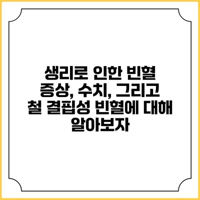 생리로 인한 빈혈: 증상, 수치, 그리고 철 결핍성 빈혈에 대해 알아보자