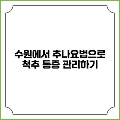 수원에서 추나요법으로 척추 통증 관리하기