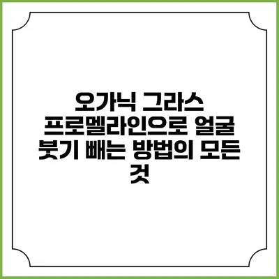 오가닉 그라스 프로멜라인으로 얼굴 붓기 빼는 방법의 모든 것