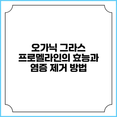 오가닉 그라스 프로멜라인의 효능과 염증 제거 방법