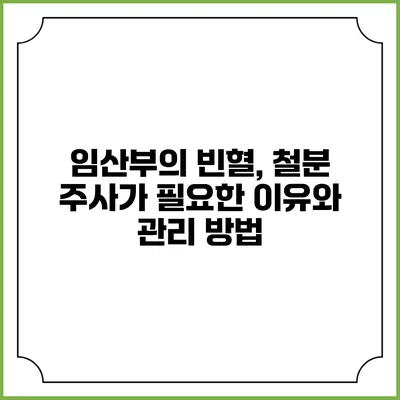 임산부의 빈혈, 철분 주사가 필요한 이유와 관리 방법