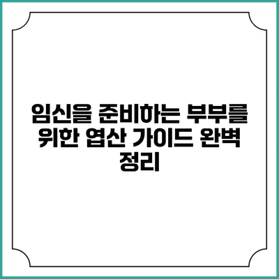 임신을 준비하는 부부를 위한 엽산 가이드 완벽 정리