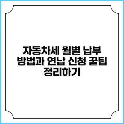 자동차세 월별 납부 방법과 연납 신청 꿀팁 정리하기