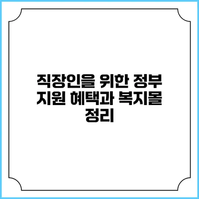 직장인을 위한 정부 지원 혜택과 복지몰 정리