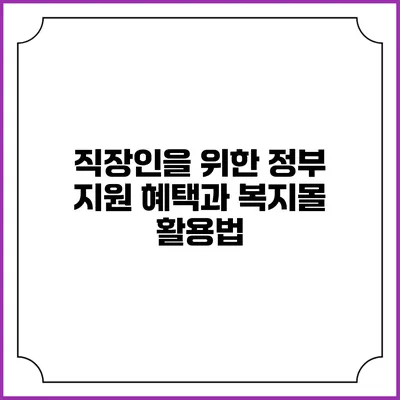 직장인을 위한 정부 지원 혜택과 복지몰 활용법