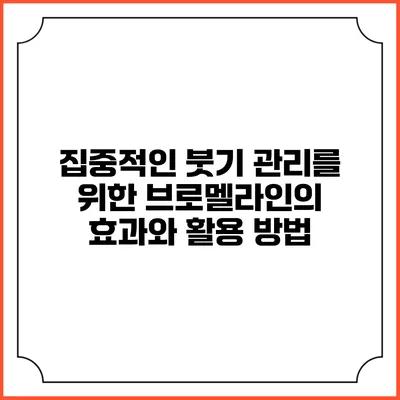 집중적인 붓기 관리를 위한 브로멜라인의 효과와 활용 방법