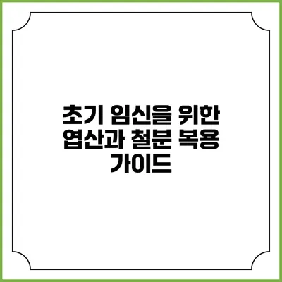 초기 임신을 위한 엽산과 철분 복용 가이드
