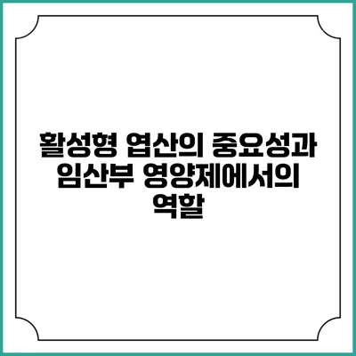 활성형 엽산의 중요성과 임산부 영양제에서의 역할