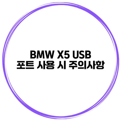 BMW X5 USB 포트 사용 시 주의사항