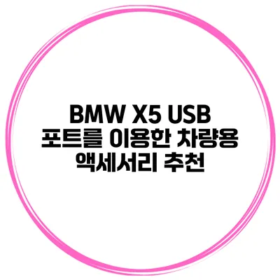 BMW X5 USB 포트를 이용한 차량용 액세서리 추천